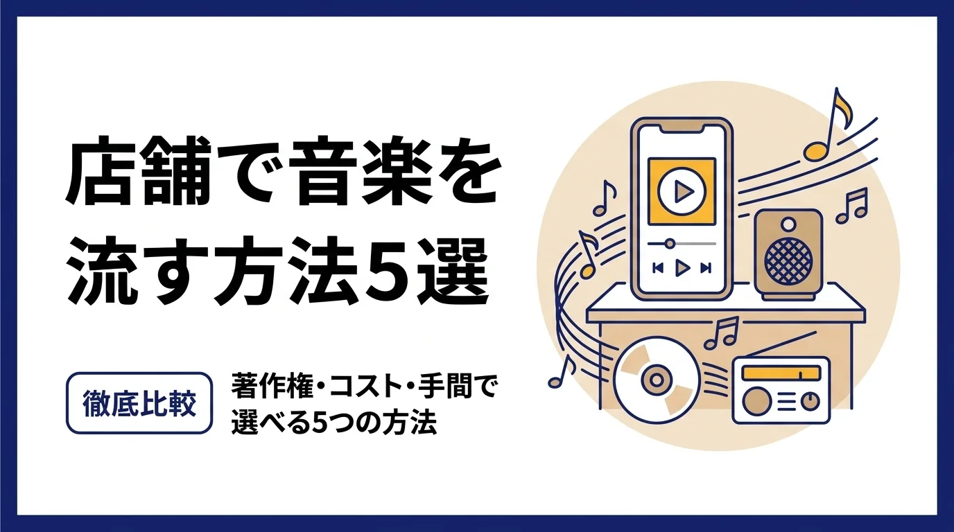 店舗で音楽を流す方法5選|著作権・コスト・手間で徹底比較【2026年版】