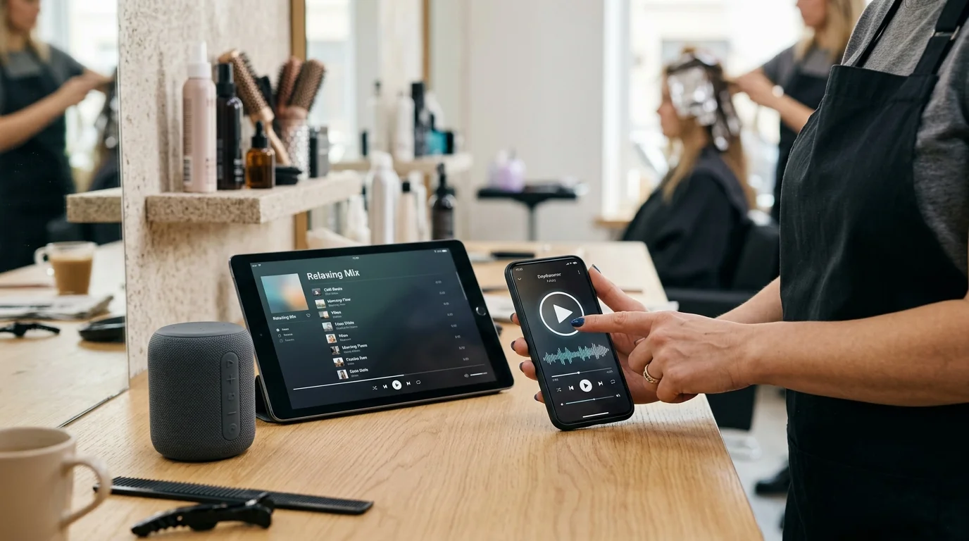 スマホ・タブレット・小型スピーカーで使える店舗BGMアプリ
