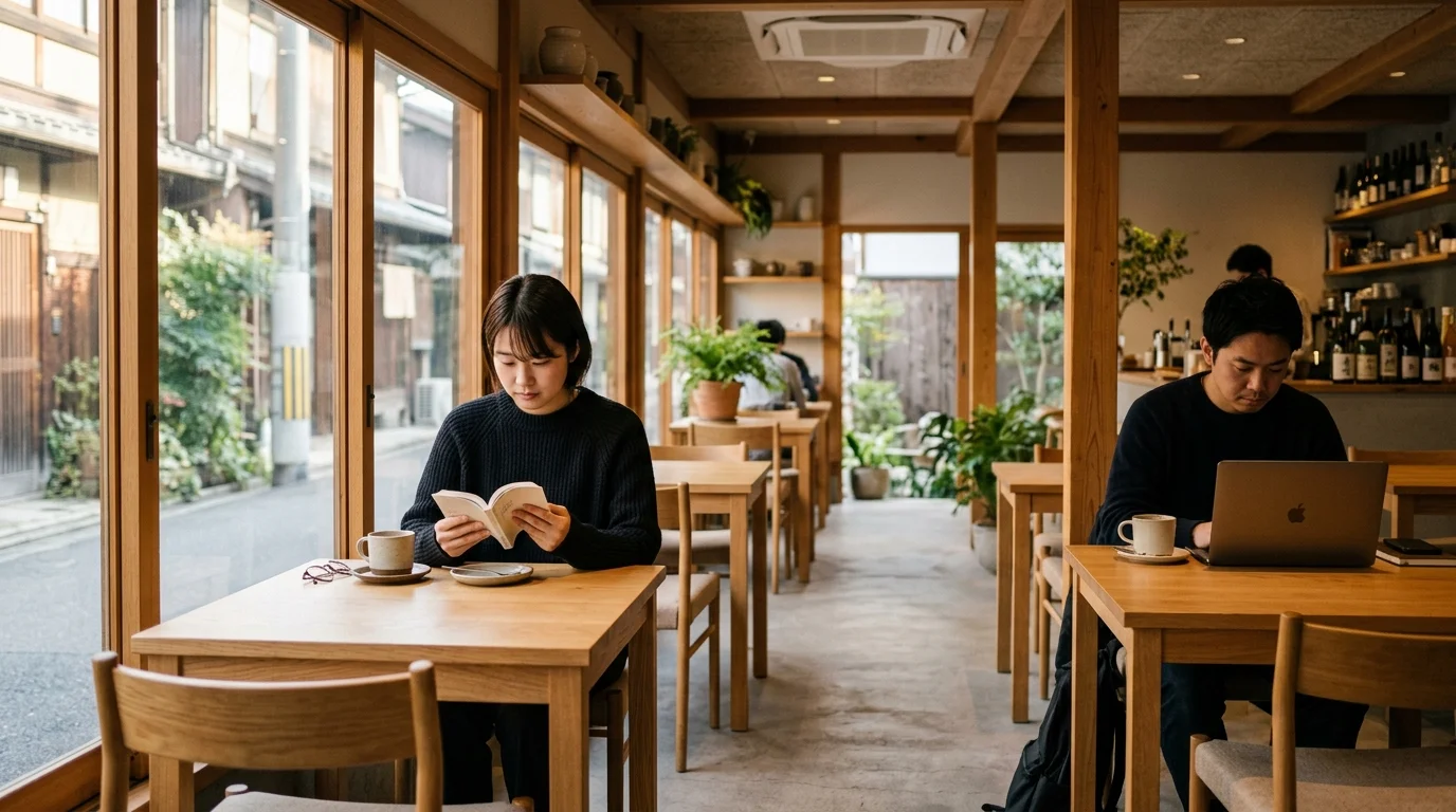 朝のカフェ・モーニング営業の落ち着いた飲食店内観