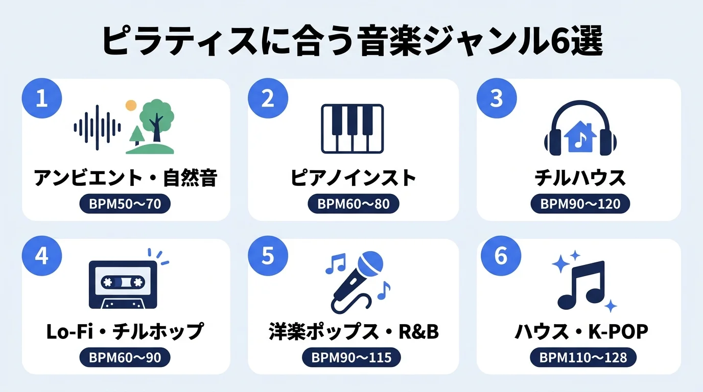 ピラティスに合う音楽ジャンル6選とBPMの目安